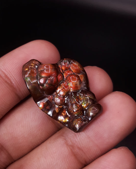 31 克拉大尺寸稀有墨西哥火玛瑙，起泡 - 收藏宝石，尺寸 31x21 毫米
