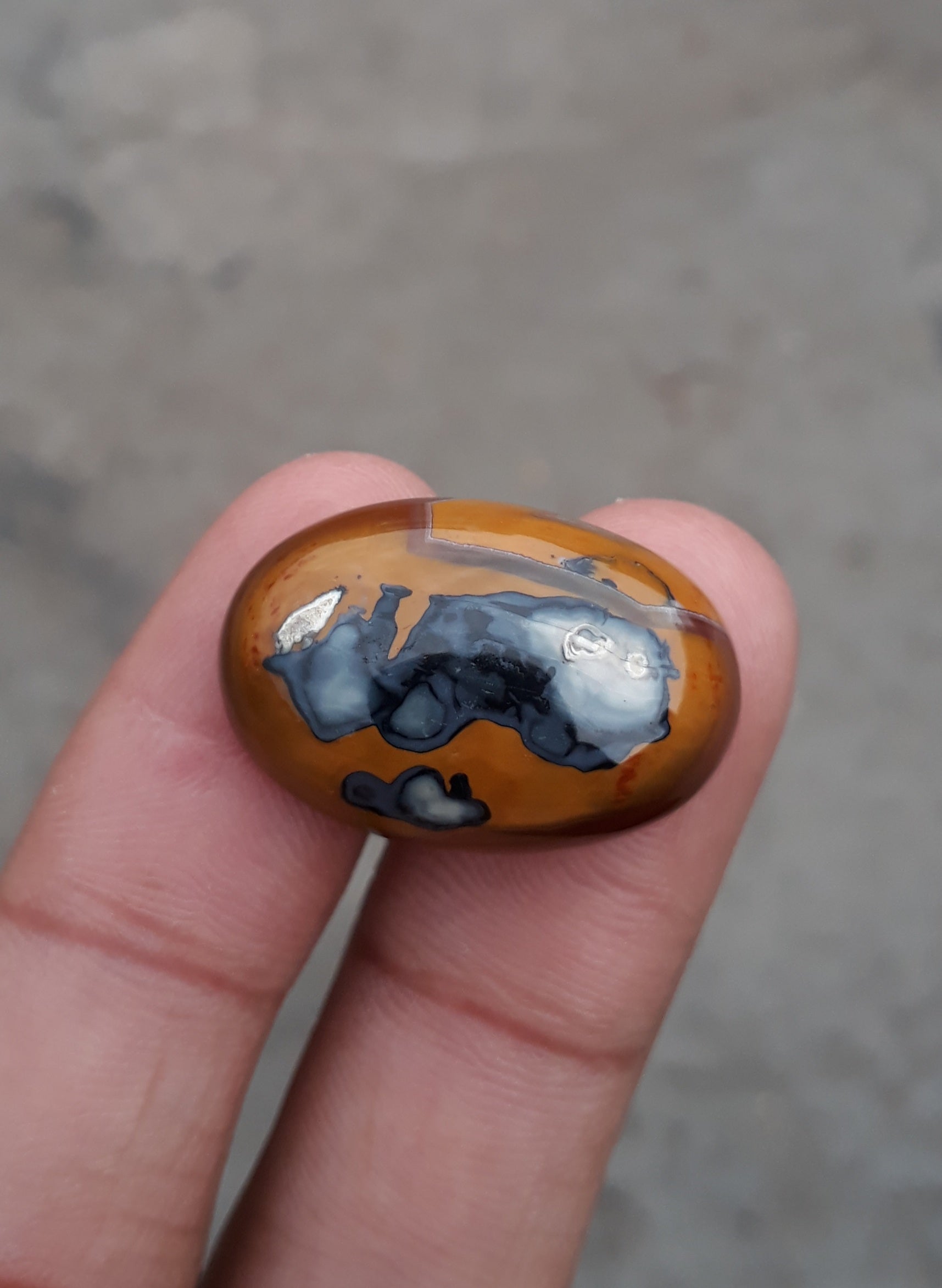 31ct Jasper - Scenic Jasper Cabochon - 26x17mm