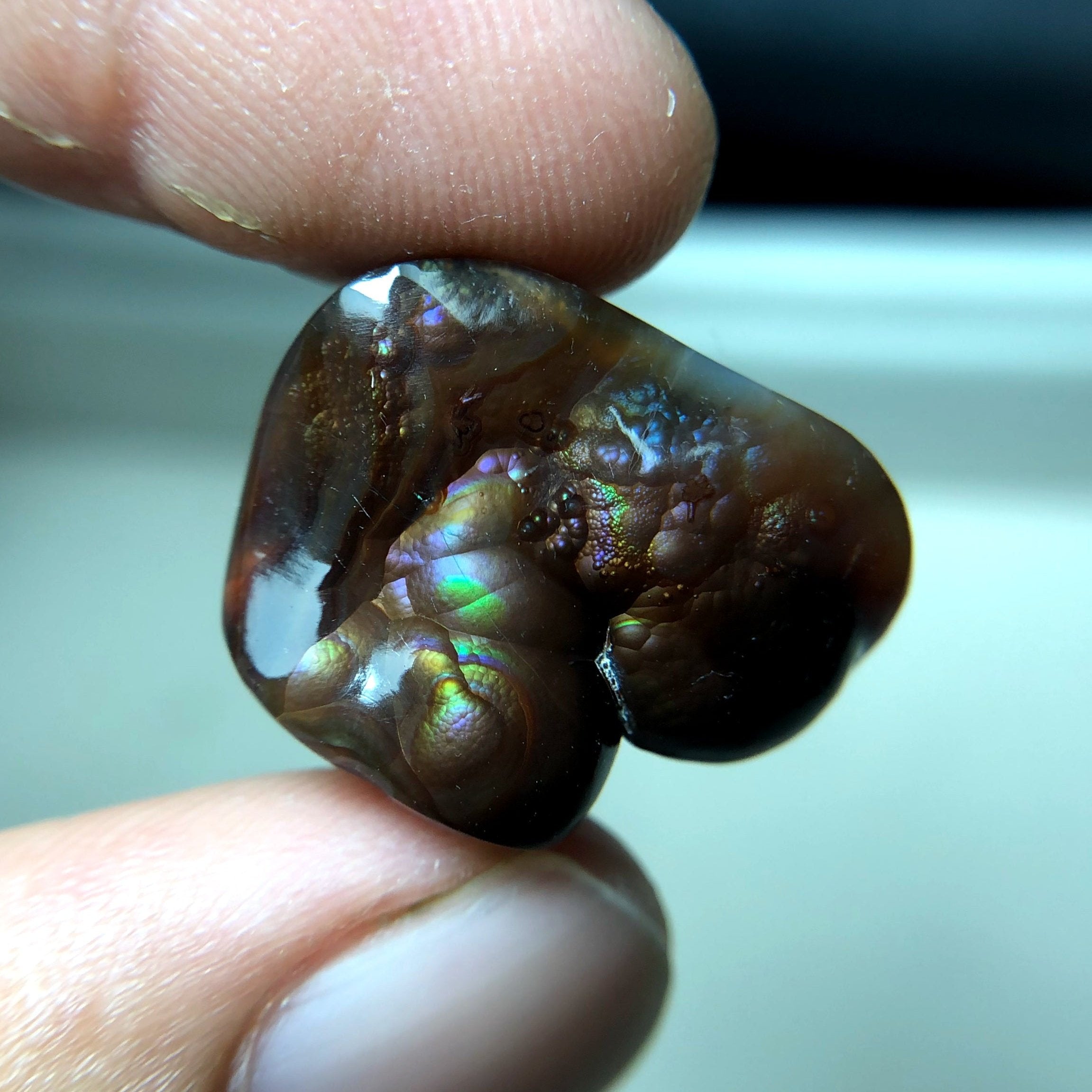 Rare Purple Fire Agate Carving - Agate De Feugo