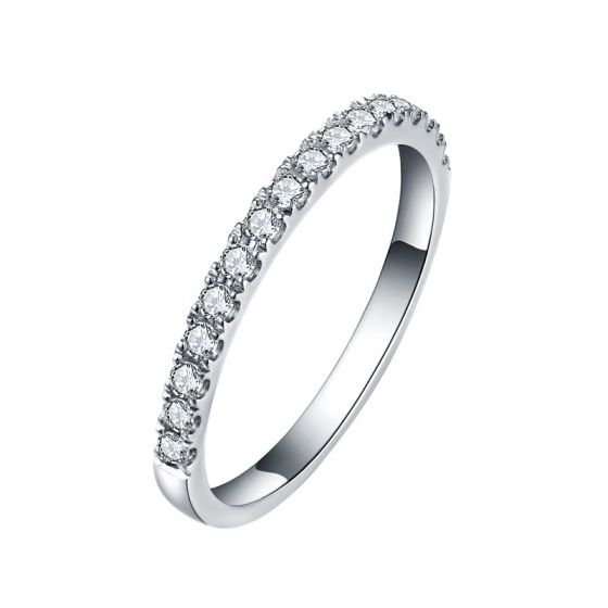 Women Simple Moissanite Diamond Lines Ring, Anti Tarnish 925 Sterling Silver Ring, Best Gift