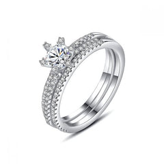 Elegant Moissanite Diamond Anti tarnish Ring, Crown 925 Sterling Silver Ring, Wedding & Anniversary gift
