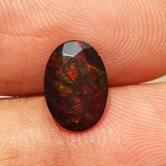 1.6ct Opal for Sale - Black Fire Opal - October Birthstone - 11x8mm