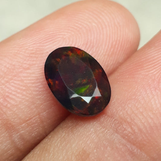 1.6ct Opal for Sale - Black Fire Opal - October Birthstone - 11x8mm
