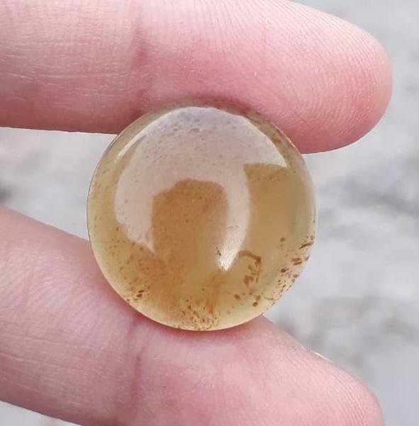 6.5ct Natural Amber Cabochon Circle Shape - also called Gold of the North - 19.7mm