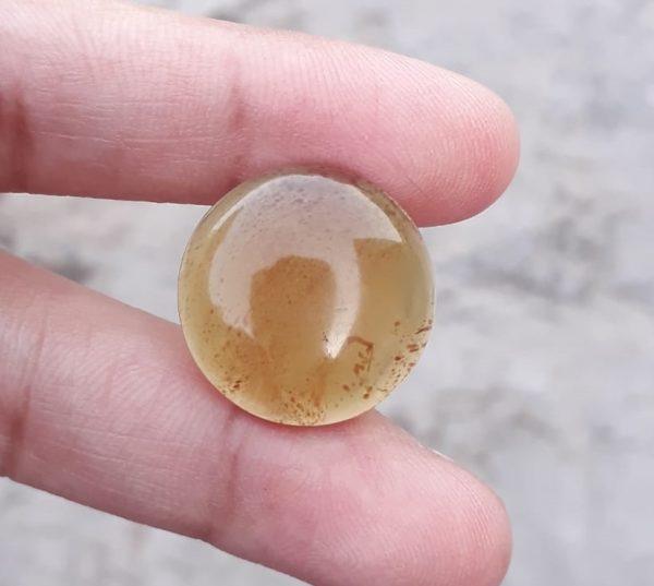 6.5ct Natural Amber Cabochon Circle Shape - also called Gold of the North - 19.7mm