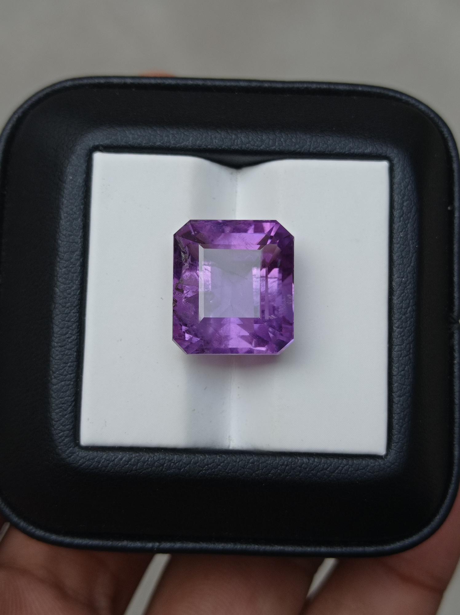 16.85ct Amethyst Fancy Cut - Natural Amethyst Crystal - 15x13x11mm