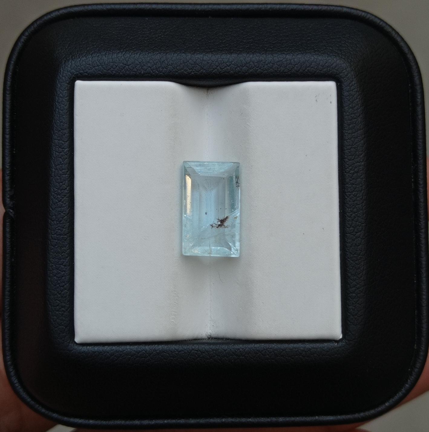 4.25ct Natural Aquamarine Crystal Emerald Cut  - 12.4x7.5x5.3mm