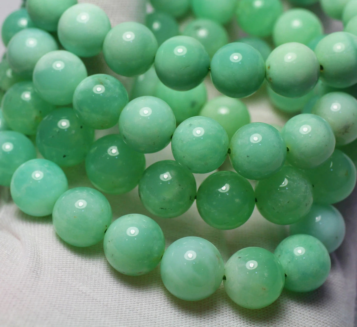 Natural A+ Australian Chrysoprase Gemstone Bracelet, Sizes 7-14mm