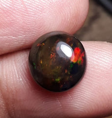 2.6ct Opal for Sale - Black Fire Opal - Welo Opal - October Birthstone - 10.2mm