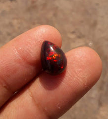 2.5ct Opal for Sale - Black Fire Opal - Welo Opal - October Birthstone - 11x7mm