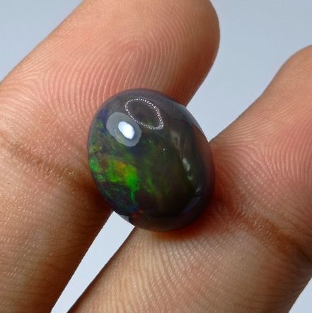 7.1ct Opal for Sale - Black Fire Opal - Welo Opal - October Birthstone - 16x13mm