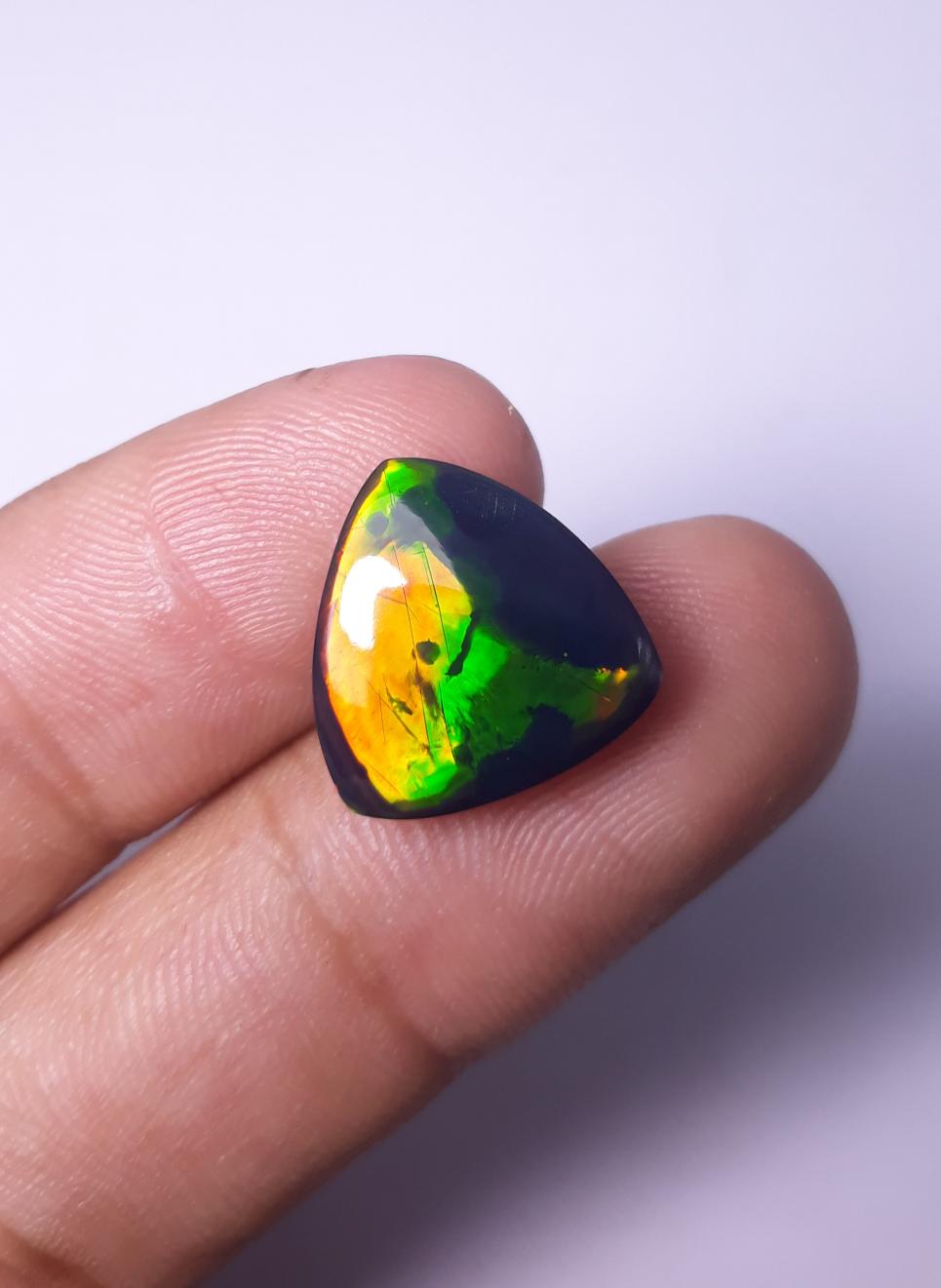 6.30ct Opal for Sale - Black Fire Opal - October Birthstone - 15.2x15.2x6.2mm