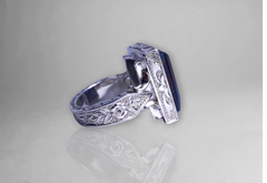 خاتم من حجر الدم الطبيعي مصنوع يدويًا من الفضة الإسترليني - هدية مثالية له