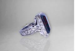 خاتم من حجر الدم الطبيعي مصنوع يدويًا من الفضة الإسترليني - هدية مثالية له