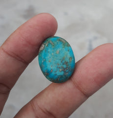 Natural Certified Turquoise with Pyrite - Blue / Green Matrix Turquoise - Shajri Feroza-24Ct-23x18mm