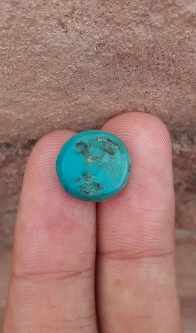 Natural Certified Turquoise  - Blue Turquoise - 6.2ct- 13x13mm