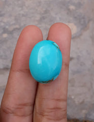 Natural Certified Turquoise  - Blue Turquoise - 23.9ct- 20x16mm