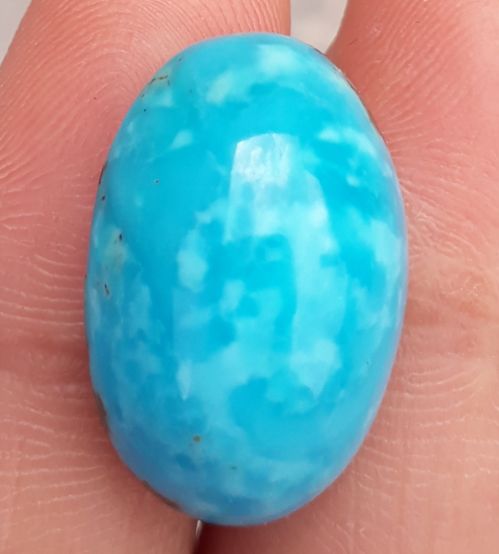 Natural Certified Turquoise  - Blue Turquoise - 21.5ct- 21x14mm
