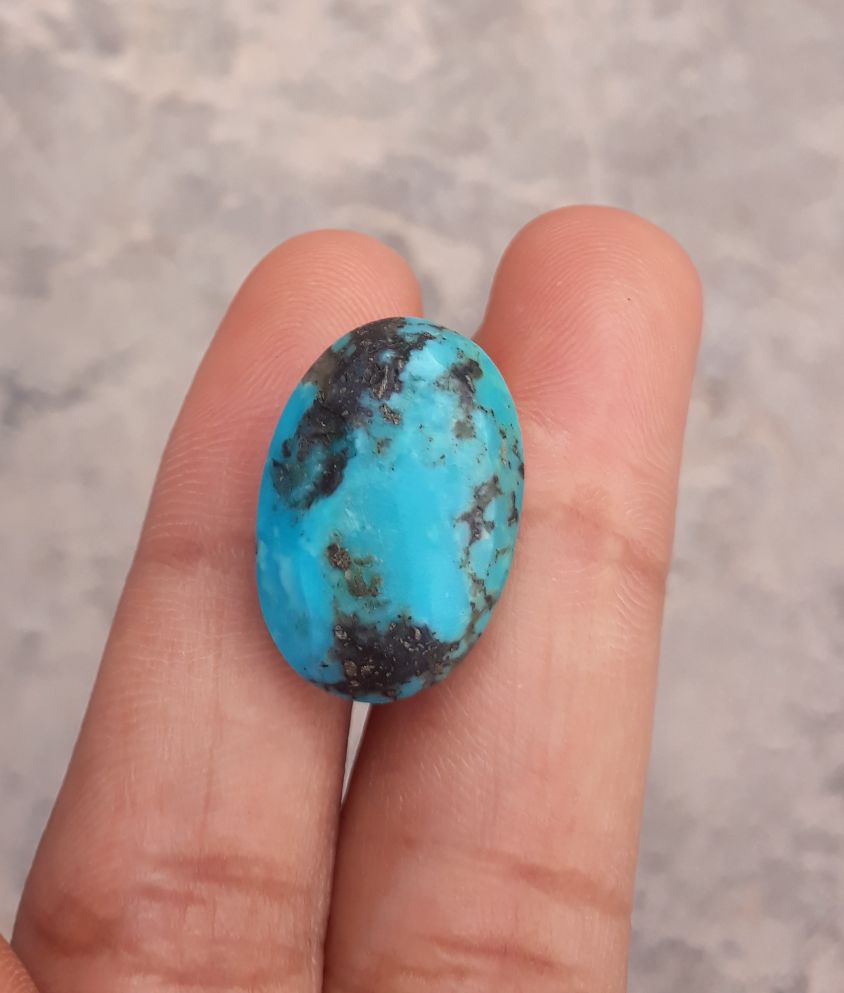 Natural Certified Turquoise  - Blue Turquoise - 21.5ct- 21x14mm