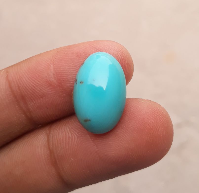 Natural Certified Turquoise  - Blue Turquoise - 10ct- 19x12mm