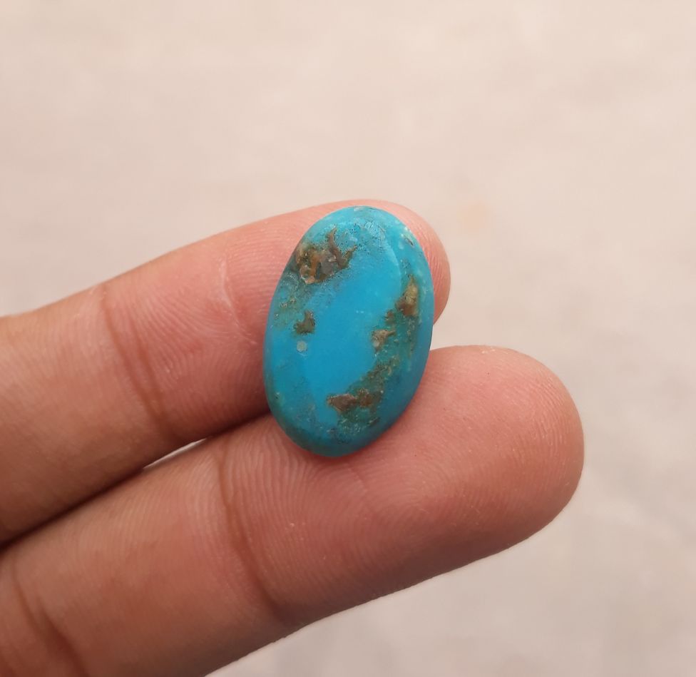Natural Certified Turquoise  - Blue Turquoise - 14.1ct- 20x13mm