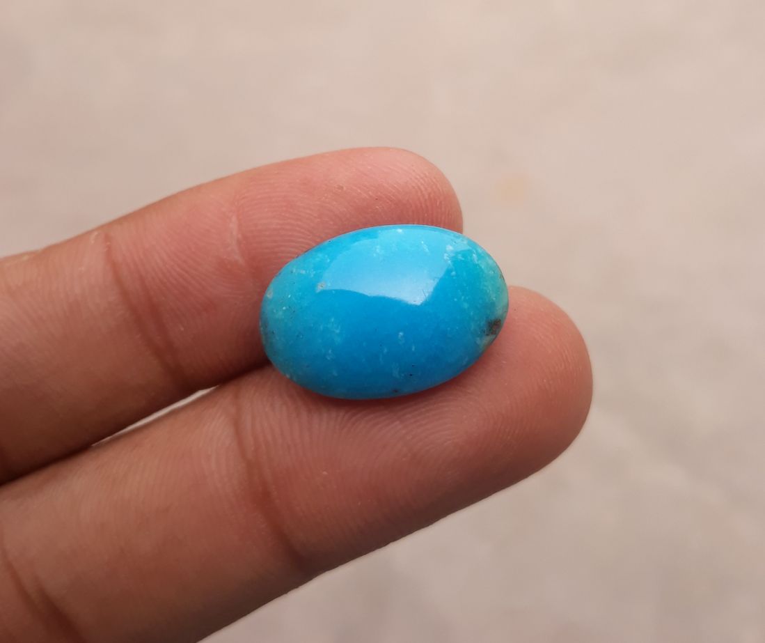 Natural Certified Turquoise  - Blue Turquoise - 14.1ct- 20x13mm
