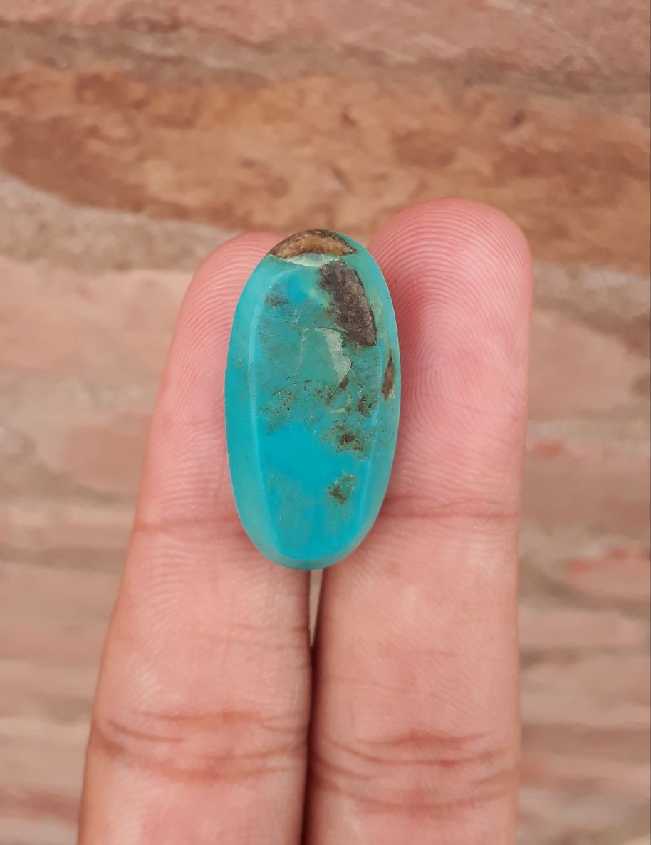 Natural Certified Turquoise  - Blue Turquoise - 29.8ct- 28x14mm