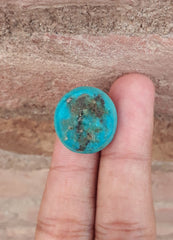 Natural Certified Turquoise  - Blue Turquoise - 32.2ct- 20x19mm