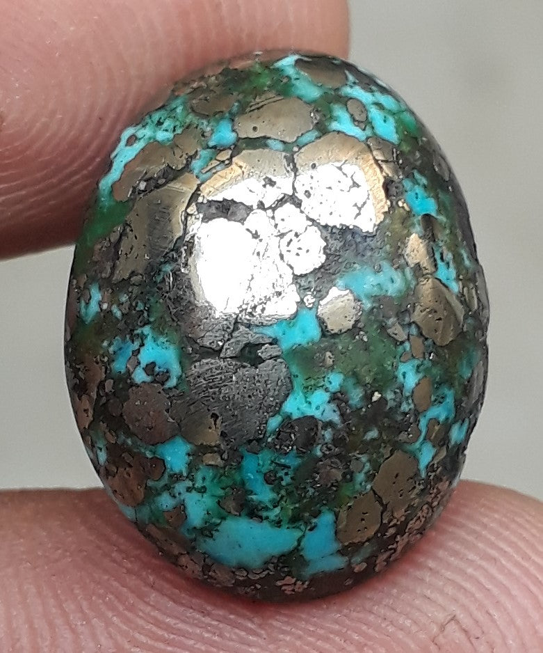 Natural Turquoise with Pyrite - Blue Matrix Turquoise - Shajri Feroza-20Ct