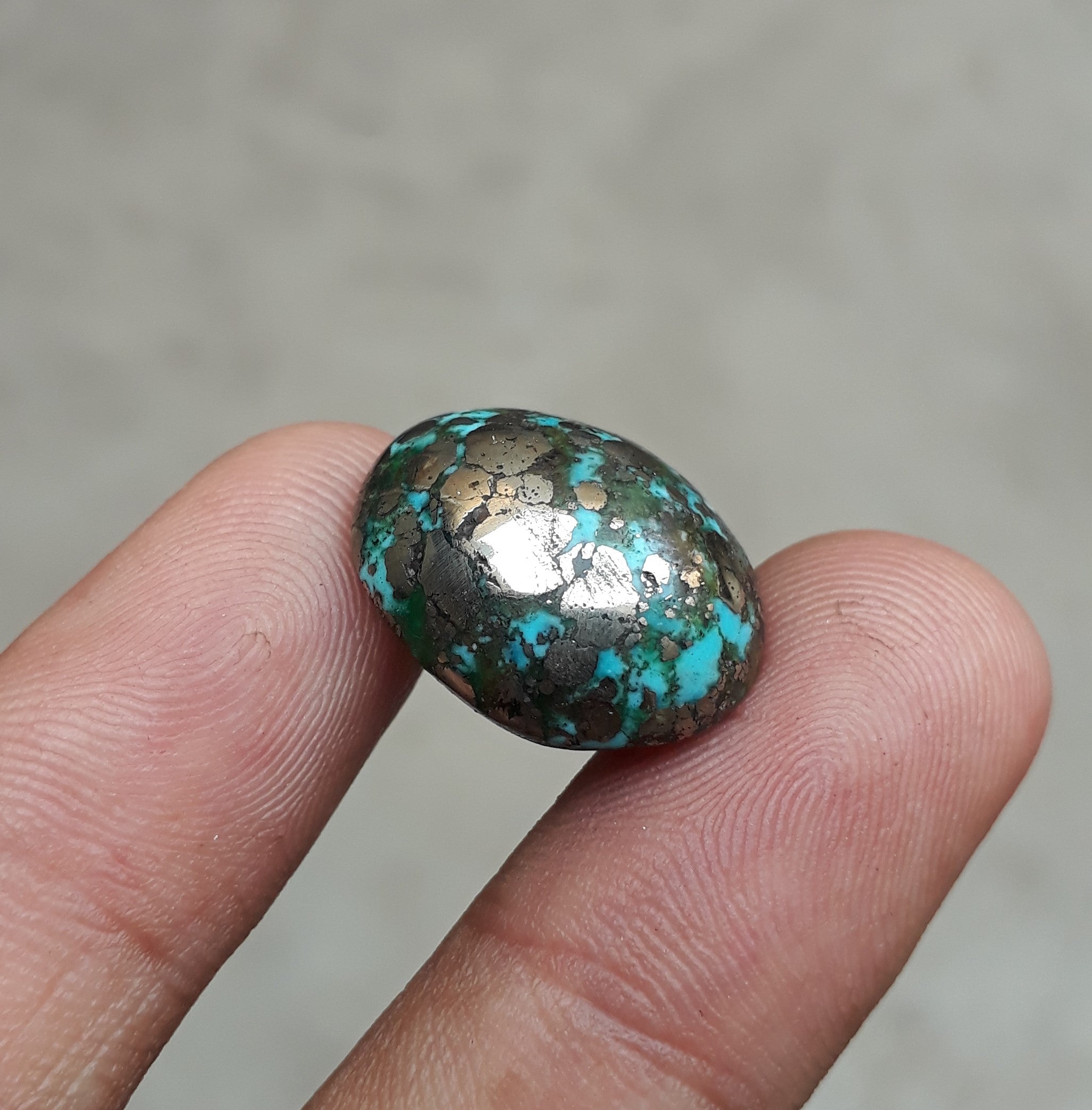 Natural Turquoise with Pyrite - Blue Matrix Turquoise - Shajri Feroza-20Ct