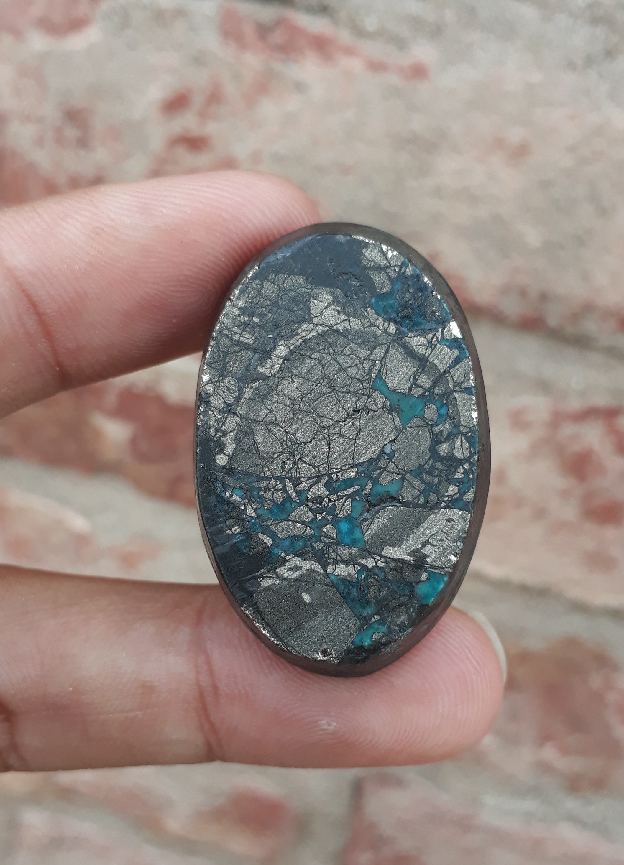 Natural Turquoise with Pyrite - Blue Matrix Turquoise - Shajri Feroza-184Ct