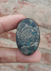 Natural Turquoise with Pyrite - Blue Matrix Turquoise - Shajri Feroza-184Ct