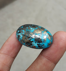 Natural Turquoise with Pyrite - Blue Matrix Turquoise - Shajri Feroza-81Ct