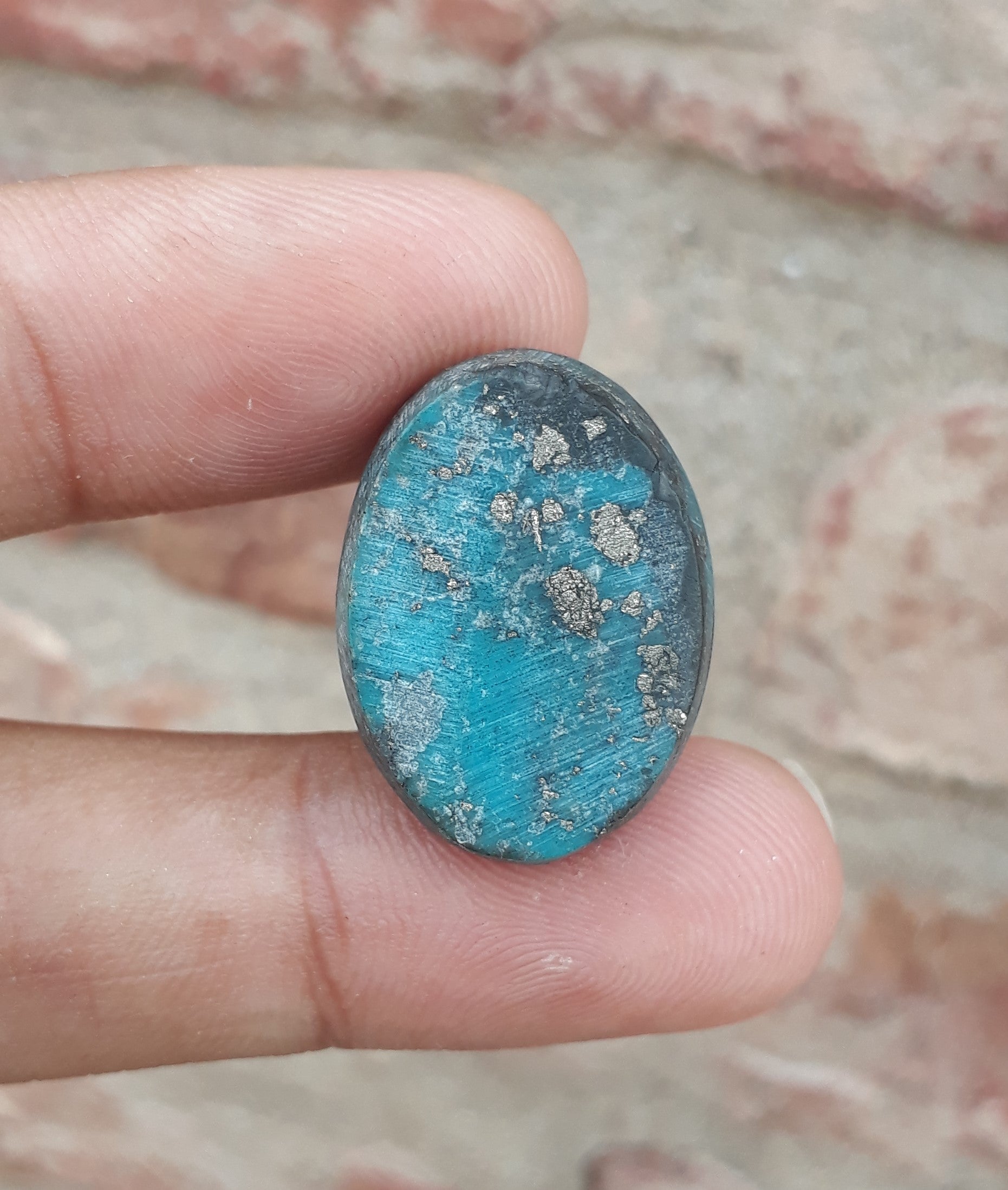 Natural Turquoise with Pyrite - Blue Matrix Turquoise - Shajri Feroza-30Ct