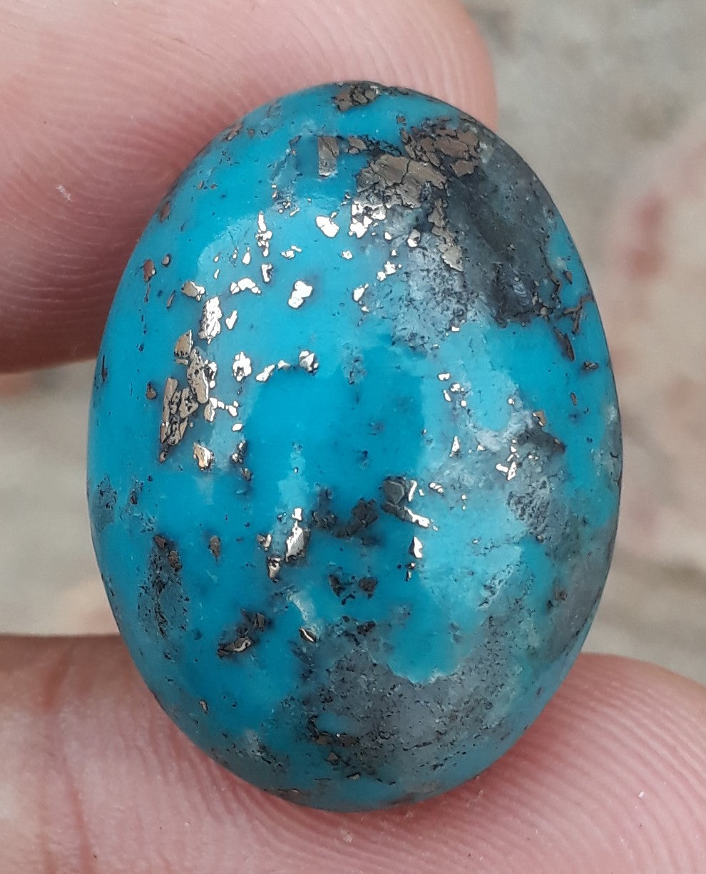 Natural Turquoise with Pyrite - Blue Matrix Turquoise - Shajri Feroza-30Ct