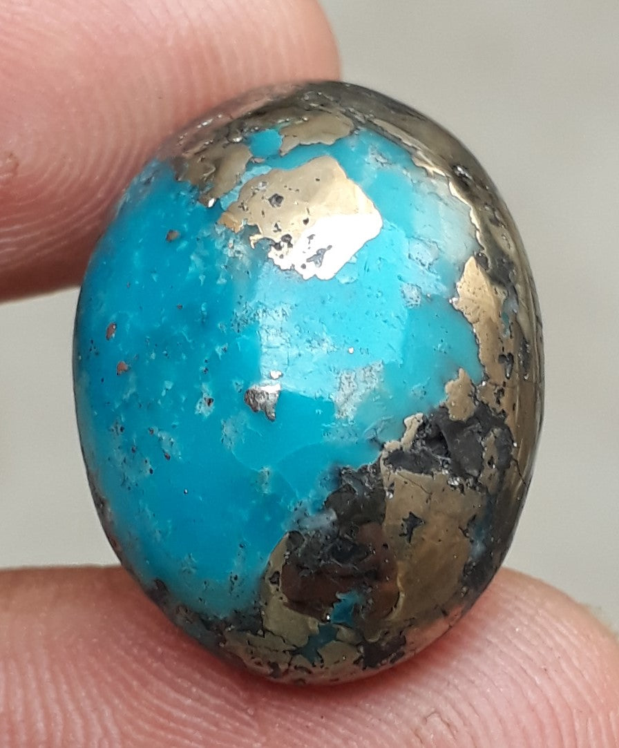 Natural Turquoise with Pyrite - Blue Matrix Turquoise - Shajri Feroza-40Ct