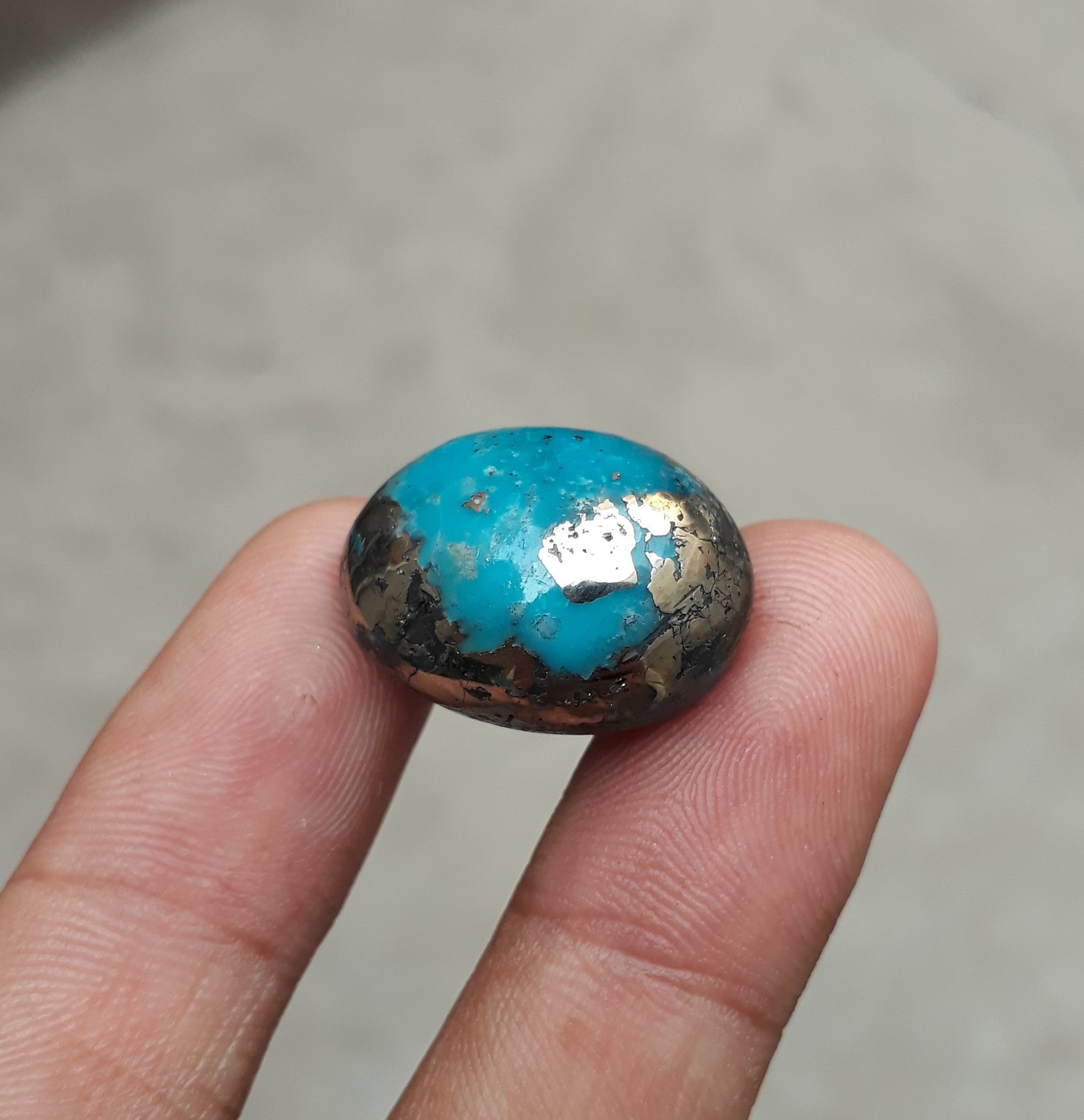 Natural Turquoise with Pyrite - Blue Matrix Turquoise - Shajri Feroza-40Ct