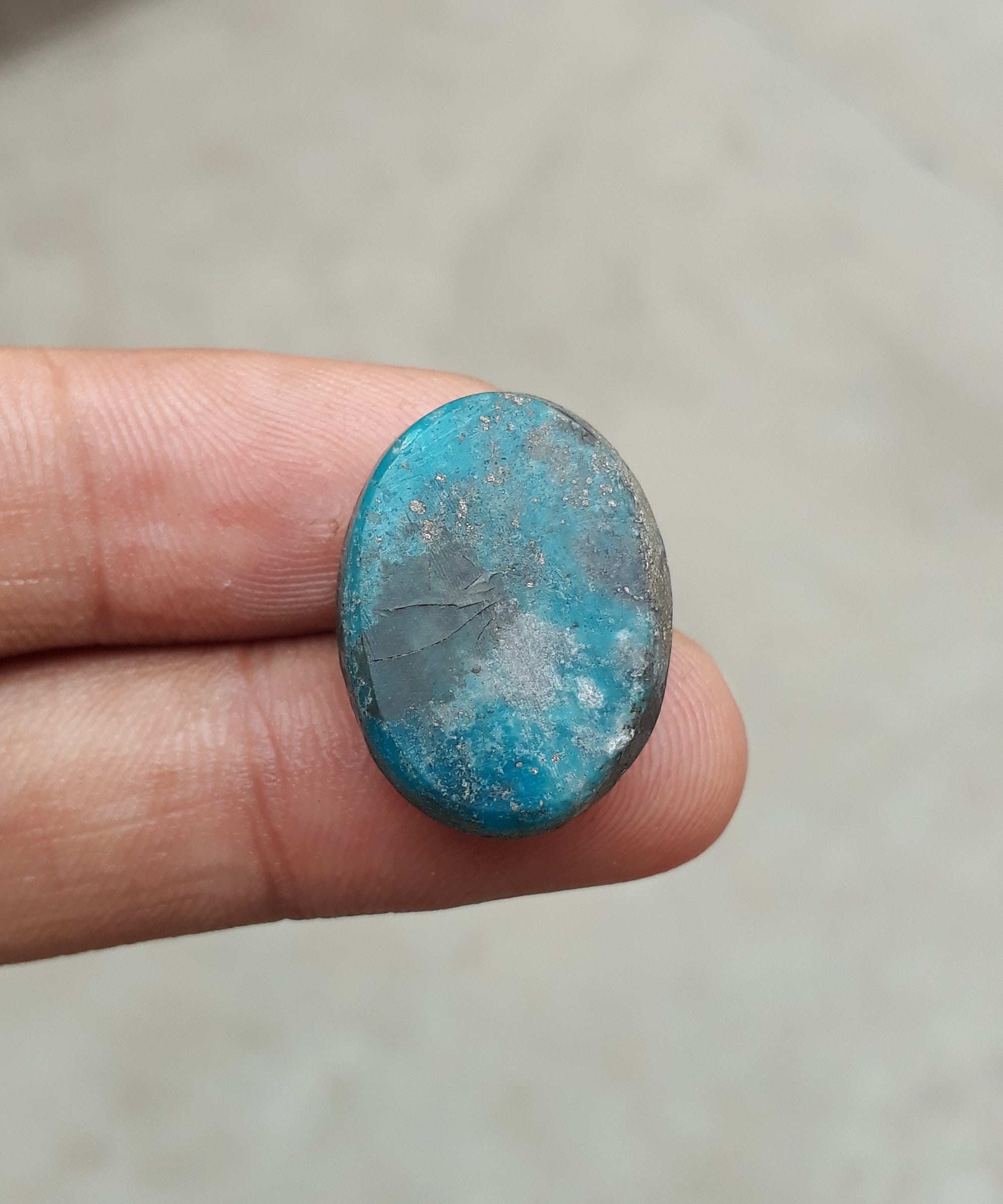 Natural Turquoise with Pyrite - Blue Matrix Turquoise - Shajri Feroza-40Ct