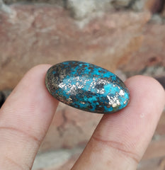 Natural Turquoise with Pyrite - Blue Matrix Turquoise - Shajri Feroza-40Ct