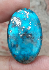 Natural Turquoise with Pyrite - Blue Matrix Turquoise - Shajri Feroza-41Ct