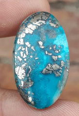 Natural Turquoise with Pyrite - Blue Matrix Turquoise - Shajri Feroza-25.35Ct