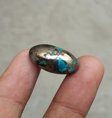 Natural Turquoise with Pyrite - Blue Matrix Turquoise - Shajri Feroza-33.4Ct