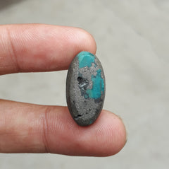 Natural Turquoise with Pyrite - Blue Matrix Turquoise - Shajri Feroza-33.4Ct