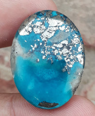 Natural Turquoise with Pyrite - Blue Matrix Turquoise - Shajri Feroza-50Ct