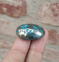 Natural Turquoise with Pyrite - Blue Matrix Turquoise - Shajri Feroza-54Ct