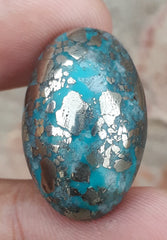 Natural Turquoise with Pyrite - Blue Matrix Turquoise - Shajri Feroza-54Ct