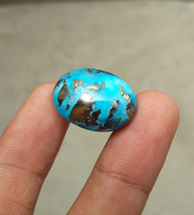 Natural Turquoise with Pyrite - Blue Matrix Turquoise - Shajri Feroza-33.9Ct