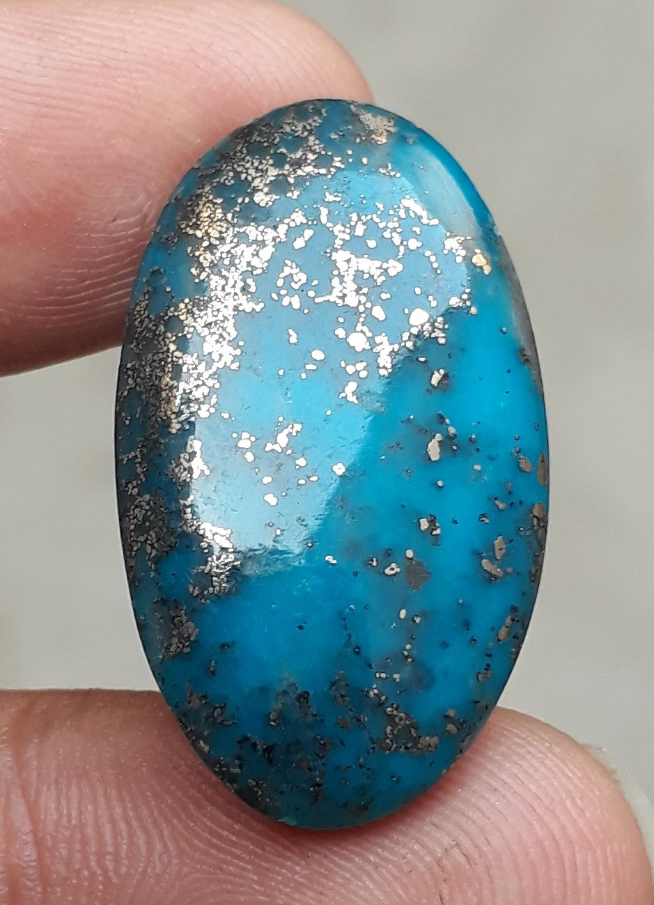 Natural Turquoise with Pyrite - Blue Matrix Turquoise - Shajri Feroza-36.65Ct