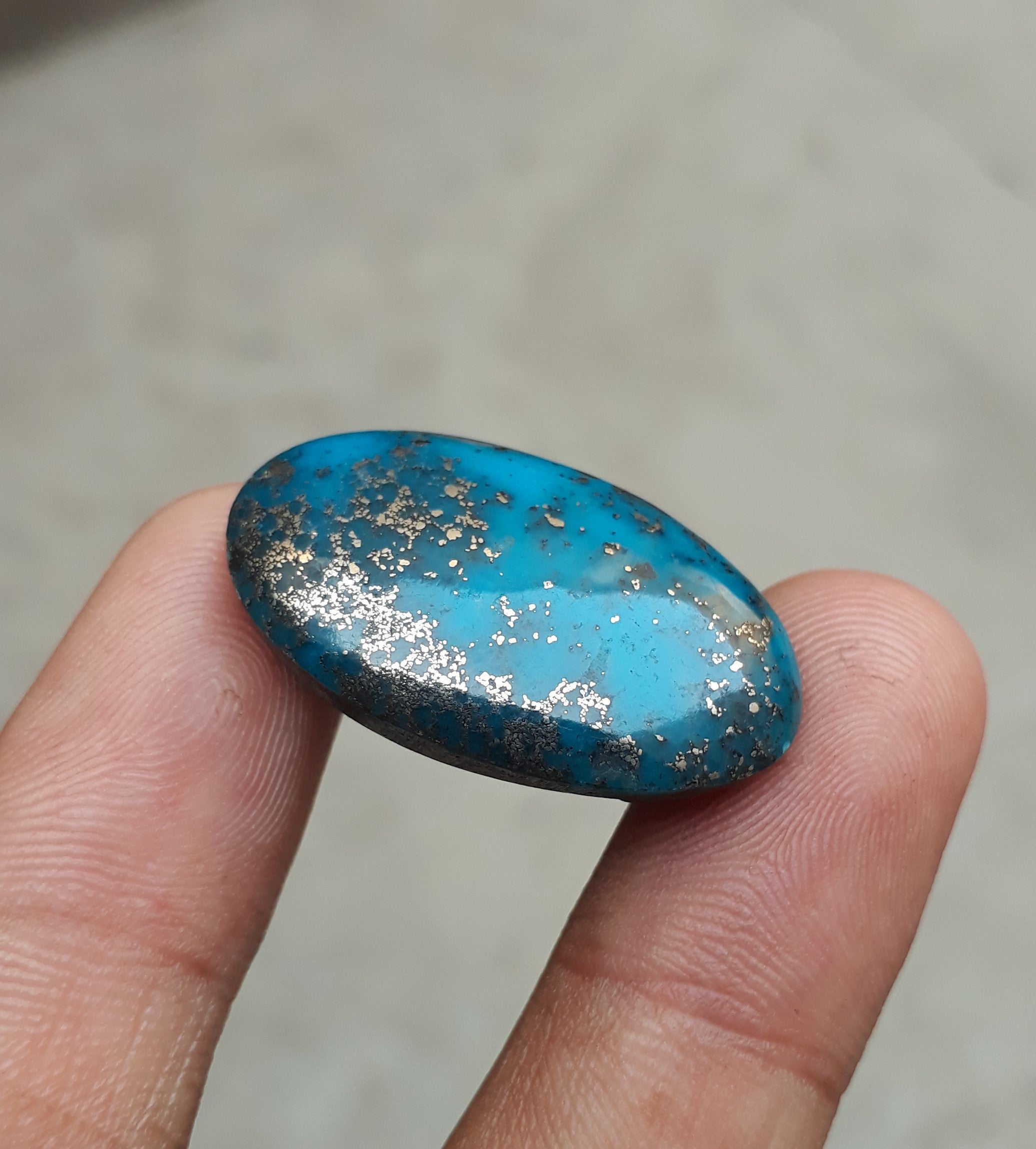 Natural Turquoise with Pyrite - Blue Matrix Turquoise - Shajri Feroza-36.65Ct