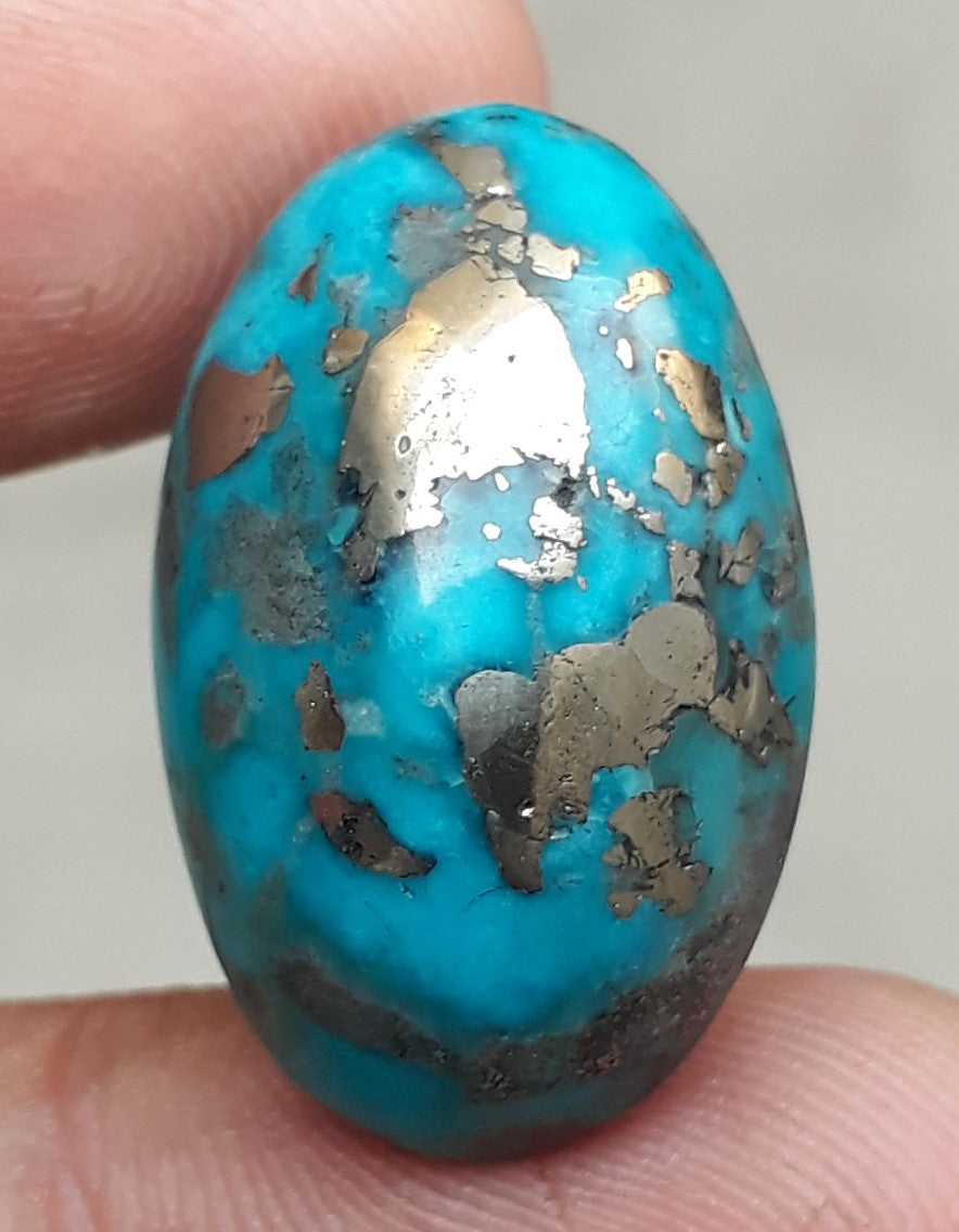 Natural Turquoise with Pyrite - Blue Matrix Turquoise - Shajri Feroza-37.5Ct